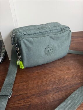 Kipling Sage Green Nylon Crossbody Belt Bag
